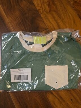 Janie and Jack Green Rashguard with White Trim and Pocket